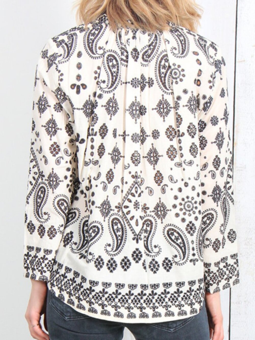 SEA New York Cream Black bandana print Top 10 RT $363 - Picture 3 of 6
